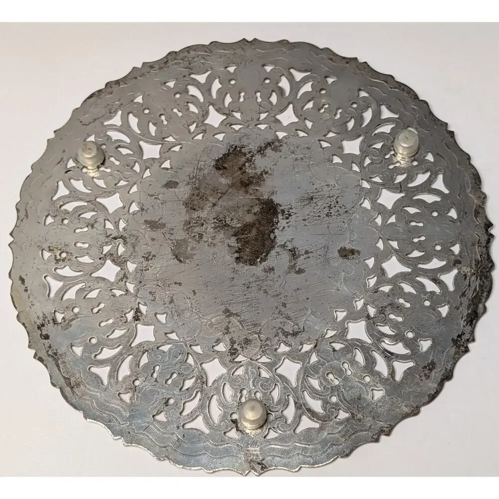 Vtg William Adams SilverPlated Trivet Initial 